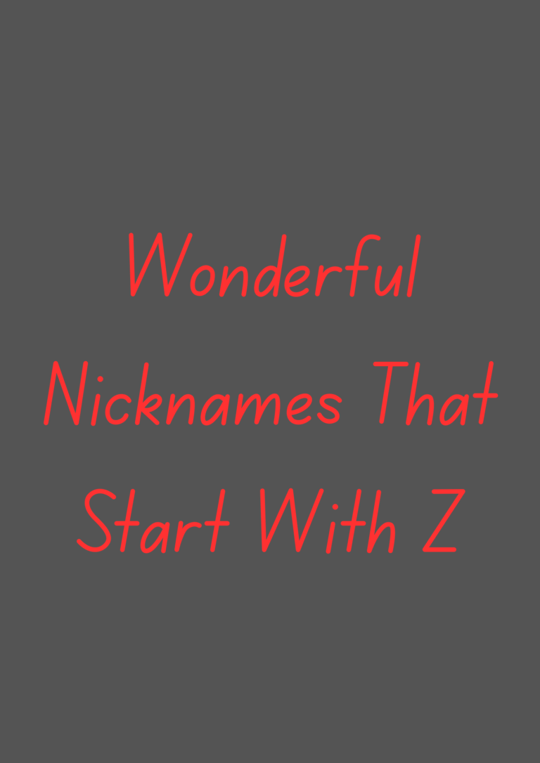 Nicknames That Start With Z