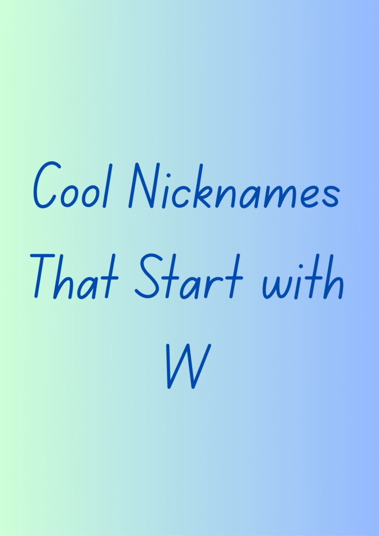 Nicknames That Start with W