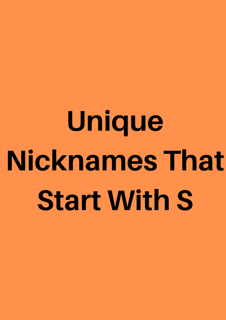 Nicknames That Start With S