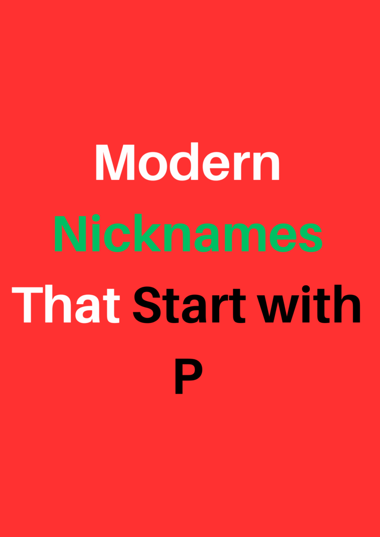 Nicknames That Start with P