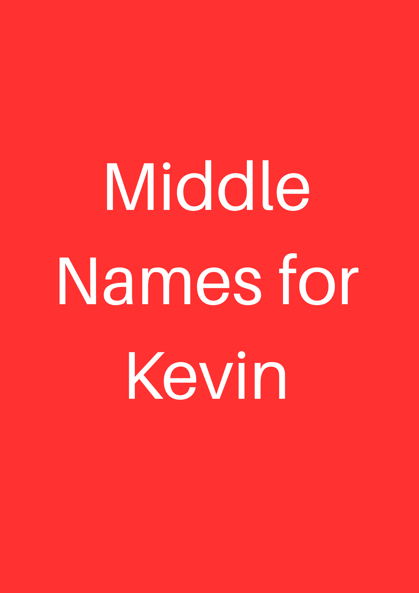 Middle Names for Kevin